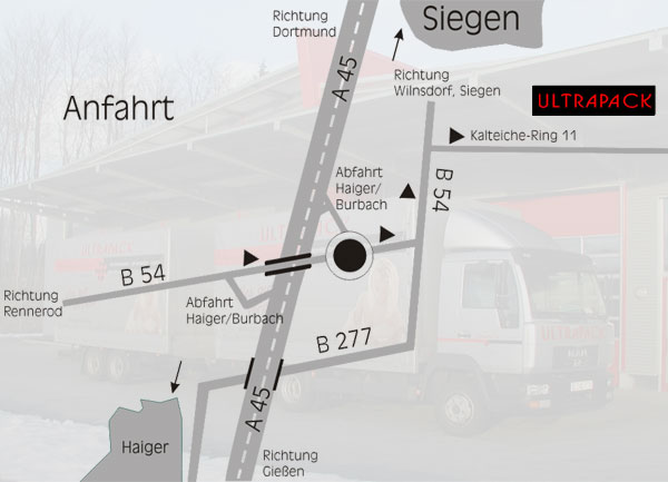 Anfahrtsskizze zur Ultrapack Industrieverpackungen GmbH in Haiger